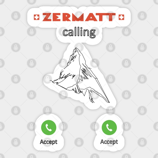 Zermatt Calling Sticker by BokeeLee